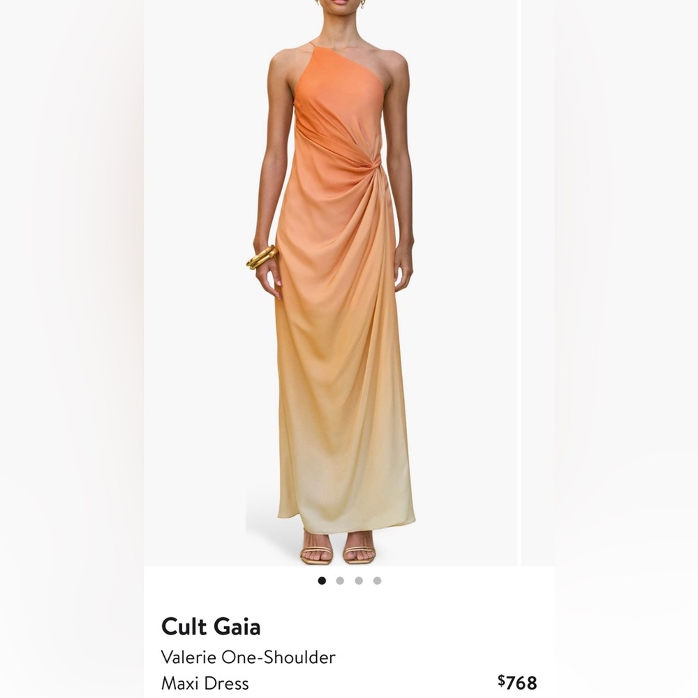 Cult Gaia Valerie Ombré Orange One-Shoulder Maxi Dress